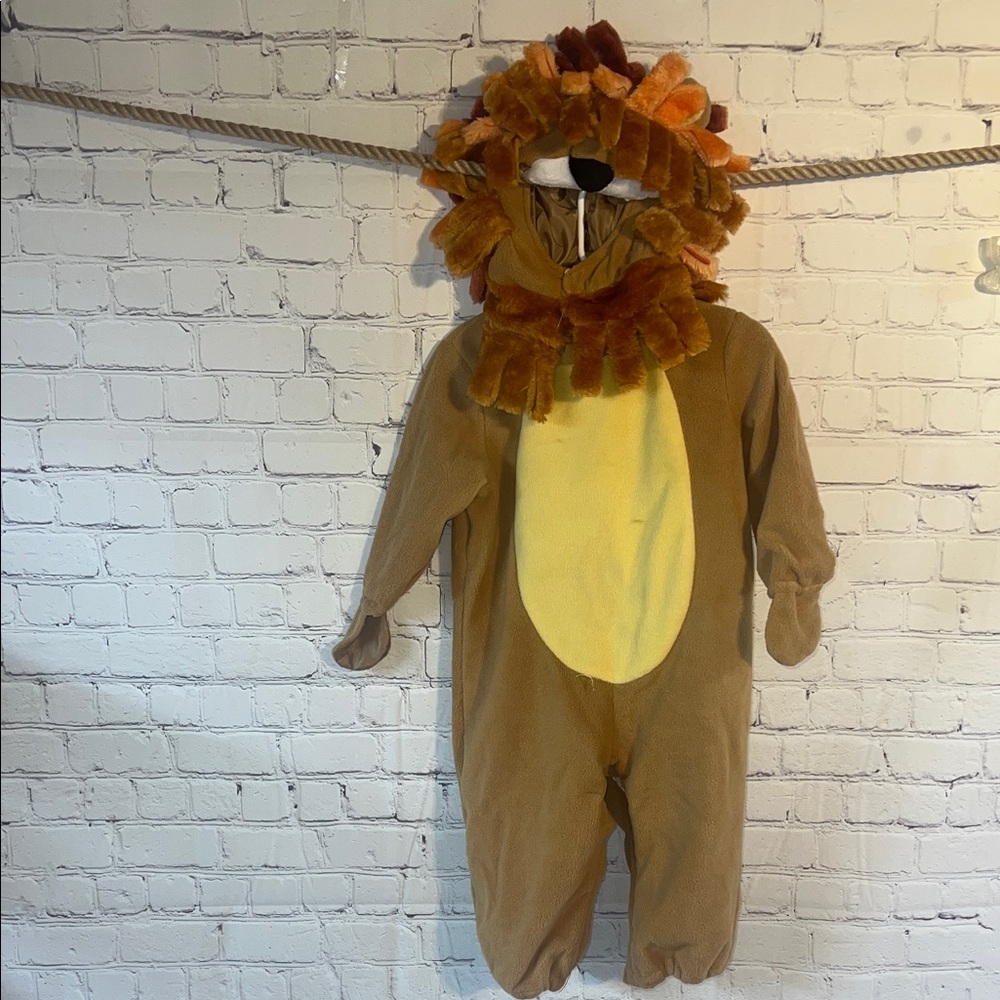 12-18 Months Kids Lion Costume- detachable hood. Booties. Exc condition